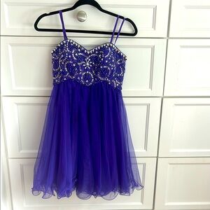 Blondie brand Purple Chiffon Embellished Dress